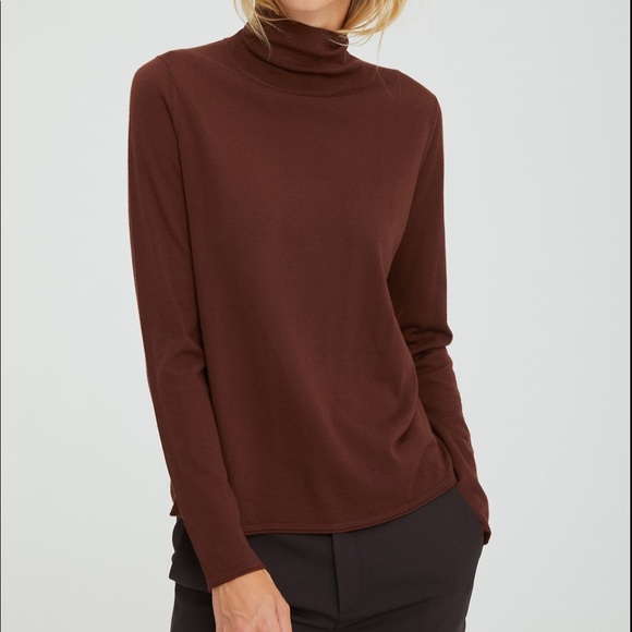 SANDRO France Paris Turtleneck Burgundy Sweater Size S - Picture 1 of 13